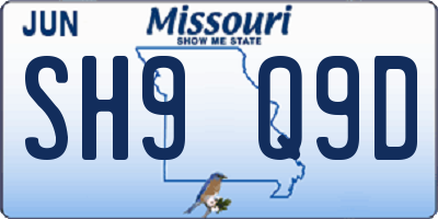 MO license plate SH9Q9D