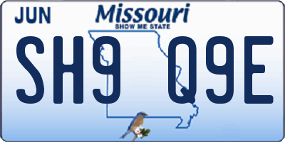 MO license plate SH9Q9E