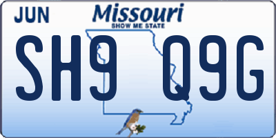 MO license plate SH9Q9G