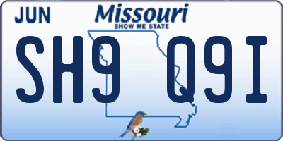 MO license plate SH9Q9I