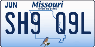 MO license plate SH9Q9L