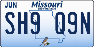 MO license plate SH9Q9N