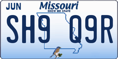 MO license plate SH9Q9R
