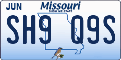 MO license plate SH9Q9S