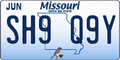 MO license plate SH9Q9Y