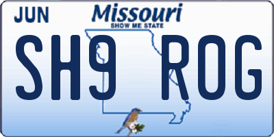 MO license plate SH9R0G