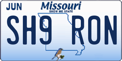 MO license plate SH9R0N