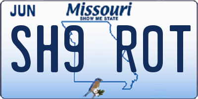 MO license plate SH9R0T