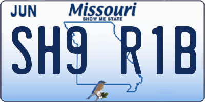 MO license plate SH9R1B