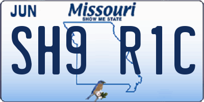 MO license plate SH9R1C