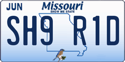 MO license plate SH9R1D