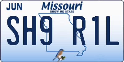 MO license plate SH9R1L