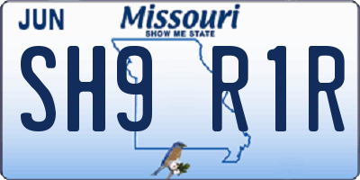 MO license plate SH9R1R