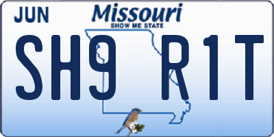 MO license plate SH9R1T