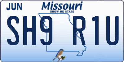 MO license plate SH9R1U