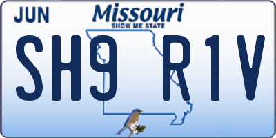 MO license plate SH9R1V