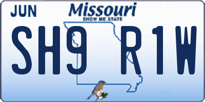 MO license plate SH9R1W