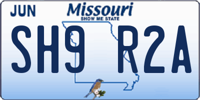 MO license plate SH9R2A