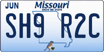MO license plate SH9R2C