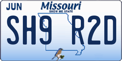 MO license plate SH9R2D