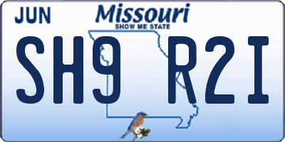 MO license plate SH9R2I