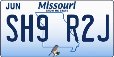 MO license plate SH9R2J
