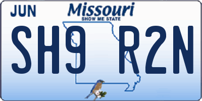 MO license plate SH9R2N