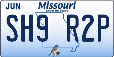 MO license plate SH9R2P