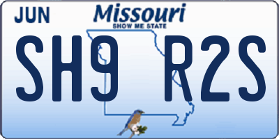 MO license plate SH9R2S