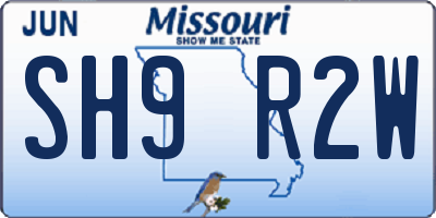 MO license plate SH9R2W