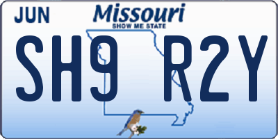 MO license plate SH9R2Y
