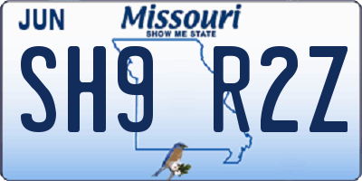 MO license plate SH9R2Z