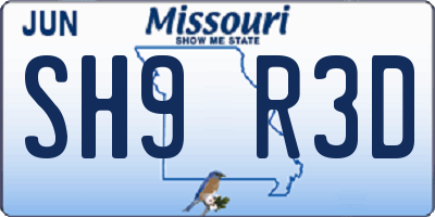 MO license plate SH9R3D