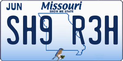 MO license plate SH9R3H