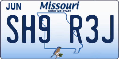 MO license plate SH9R3J