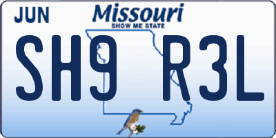 MO license plate SH9R3L