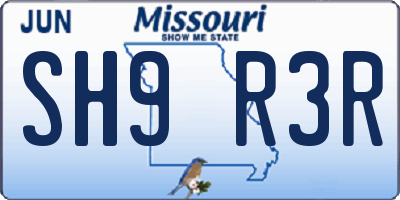 MO license plate SH9R3R