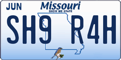 MO license plate SH9R4H