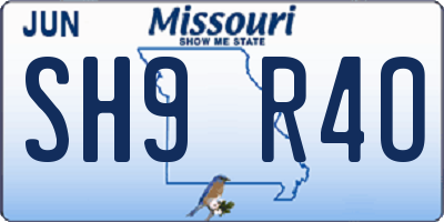 MO license plate SH9R4O