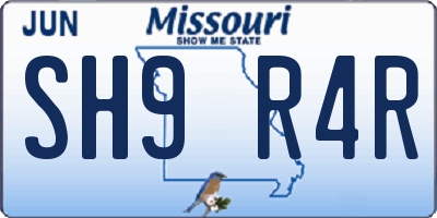 MO license plate SH9R4R