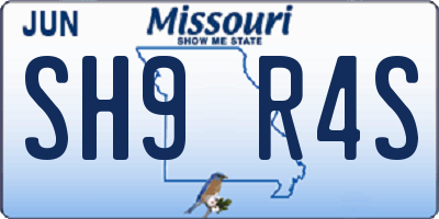 MO license plate SH9R4S