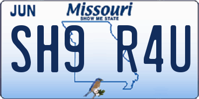 MO license plate SH9R4U