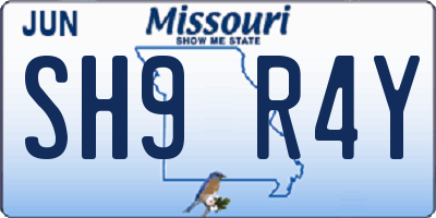 MO license plate SH9R4Y