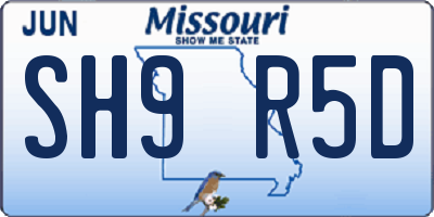 MO license plate SH9R5D