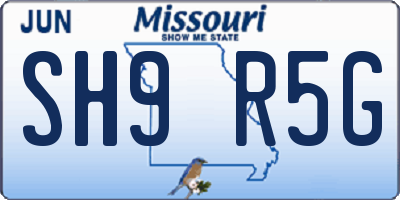 MO license plate SH9R5G