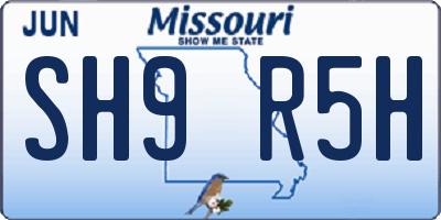 MO license plate SH9R5H