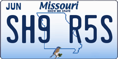 MO license plate SH9R5S