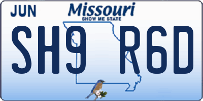 MO license plate SH9R6D