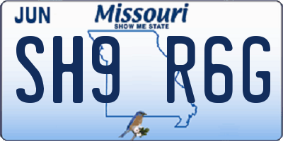 MO license plate SH9R6G