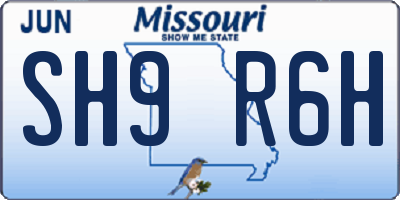 MO license plate SH9R6H